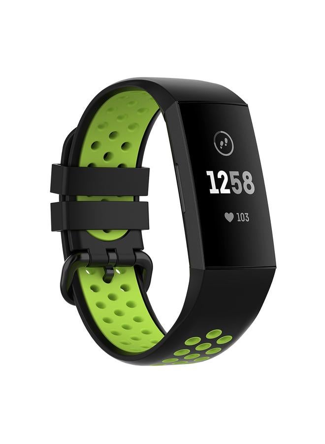 سوار بديل لساعة Fitbit Charge 4 / Charge 3 / Charge 3 SE مع زر ساعة بلونين من السيليكون - Image 1